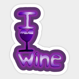 I Love Wine Sticker